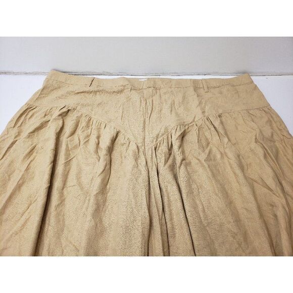 Fe Noel Womens Yoke Pants High Rise Drawstring Linen Blend Beige Sz 28 PLUS SIZE - Picture 2 of 9